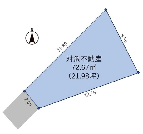 茅ヶ崎市共恵2丁目　建築条件なし　売地の土地図|土地図☆