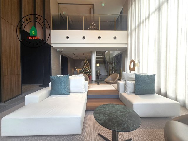 アイランドシティオーシャン＆フォレストタワーレジデンスEASTのロビー|エントランスロビーや共有部はデザイン性があります。