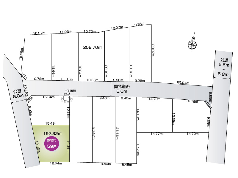 【伊勢崎市太田町12区画11号地　区画図】