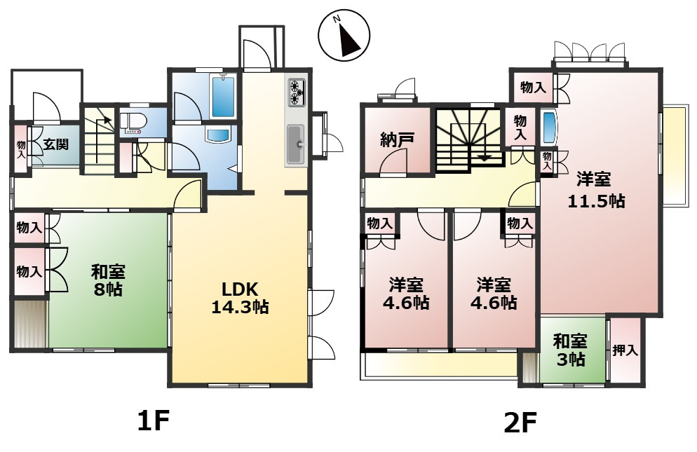 高島市安曇川町南古賀中古戸建の間取り