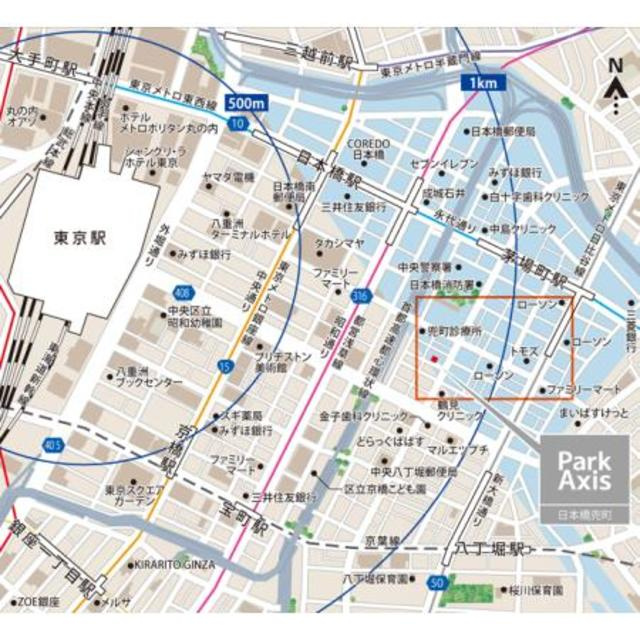 パークアクシス日本橋兜町の地図