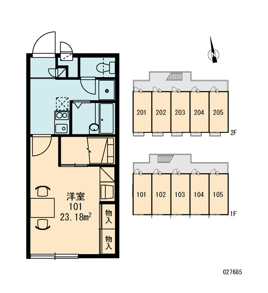 レオパレスグリーンタカタⅡの区画図|画像3