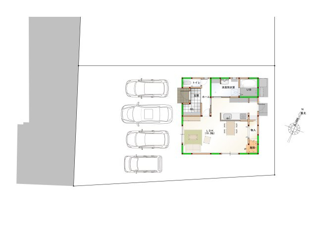 オール電化デザイナーズハウス丸亀市津森町⑨の区画図