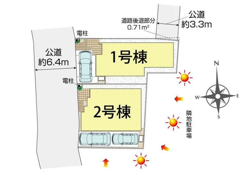 茅ヶ崎市松が丘2丁目新築戸建て　1号棟の区画図|区画図「茅ヶ崎市松が丘2丁目新築戸建て」