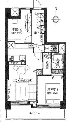 【間取り】 | メイツ大森西 | 販売価格：６，２９９万円　間取り：２ＬＤＫ　空室（ご見学可能ですのでお気軽にお問合せください）