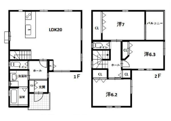 和歌山市新在家　中古戸建の間取り