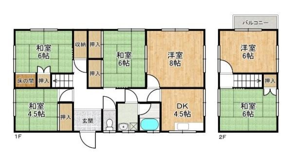 生駒郡平群町緑ケ丘５丁目　一戸建の間取り