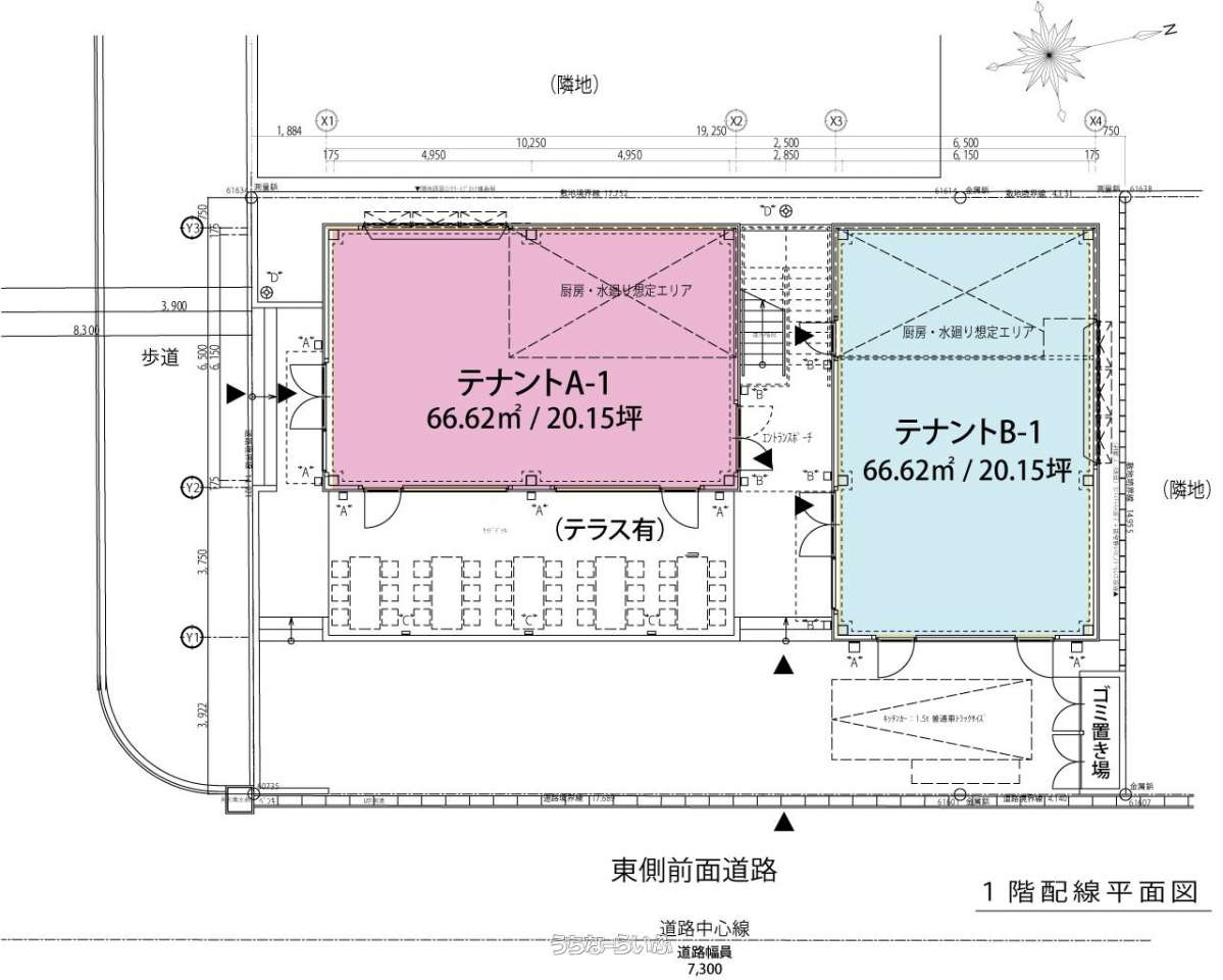 那覇市西二丁目テナントビルの区画図