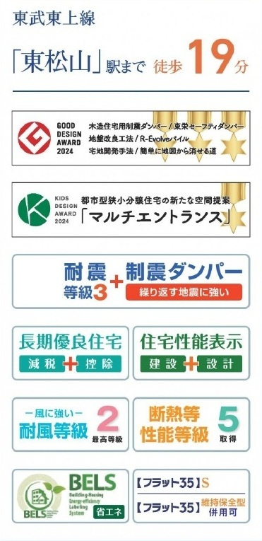 【仲介手数料無料】新築戸建　東松山市六軒町13-5（全3棟）の構造・工法・仕様