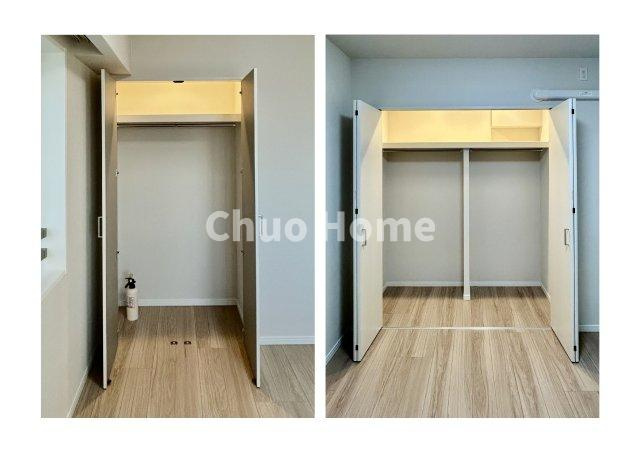 サングランデ桜橋の収納|居室にはクローゼットを完備し、自由度の高い家具の配置が叶うシンプルな空間です。お子様の成長と必要になる子供部屋を与えるにはぴったりの間取りですね。