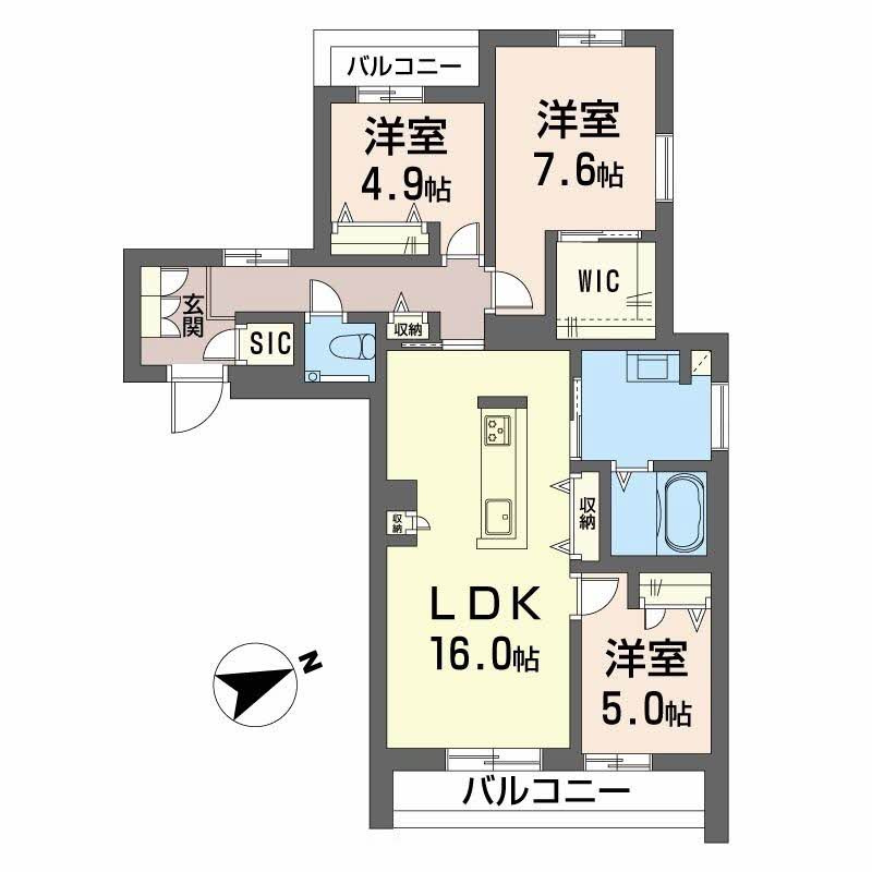 福岡市中央区谷１丁目の賃貸マンションの間取り|シャーメゾン六本松南 A0402号-15