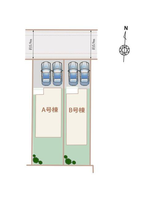 名古屋市名東区香流１丁目の新築一戸建の区画図|全体区画図 