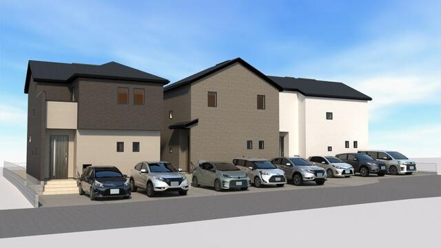 名古屋市港区船頭場１丁目の新築一戸建の外観パース|１号棟　完成予想図 