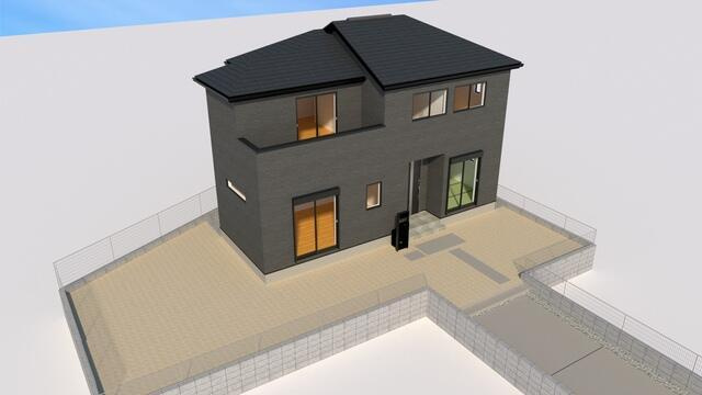 名古屋市港区船頭場１丁目の新築一戸建の外観パース|１号棟　完成予想図 