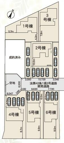 名古屋市港区船頭場１丁目の新築一戸建の区画図|区画図 