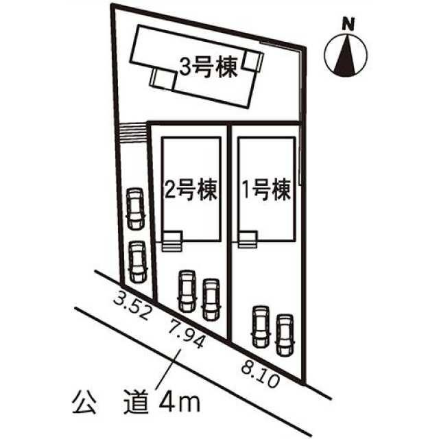 名古屋市緑区鳴海町字姥子山の新築一戸建の区画図| 