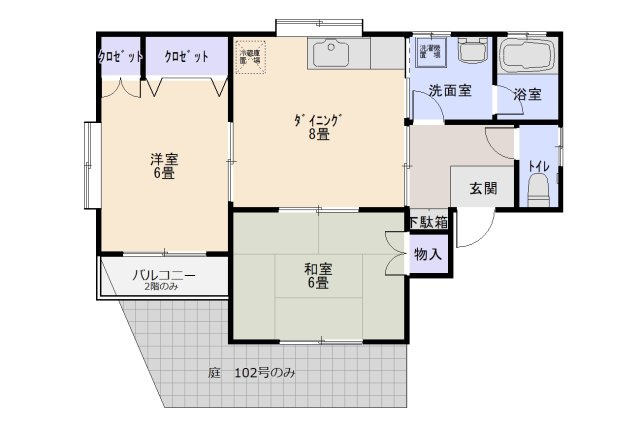 津山市勝部　アパートの間取り|102,202