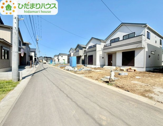 野田山崎2工区　新築戸建　2-O号棟の前面道路含む現地写真|北西5ｍ公道