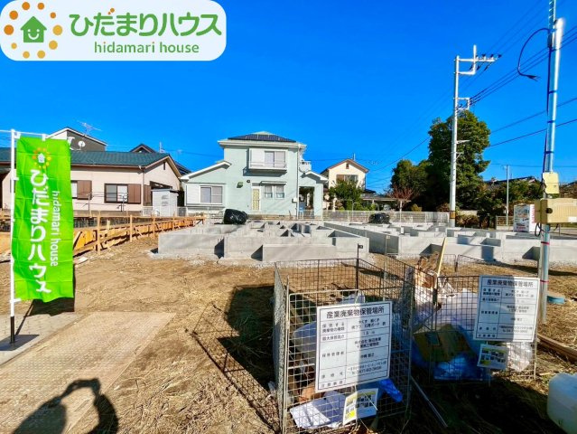 野田山崎2工区　新築戸建　2-P号棟の前面道路含む現地写真|北西5ｍ公道