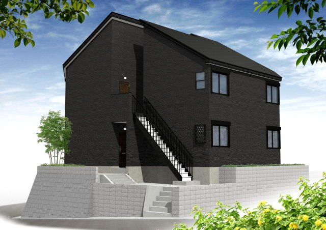 川崎市多摩区栗谷３丁目のアパートの外観パース