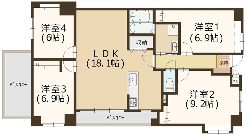 【間取り】 | グリーンマンションラフィネ春日☆仲介手数料無料☆