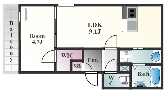 ジーメゾン枚方南中振の間取り