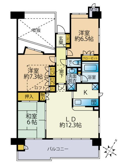 【間取り】 | シャリエ三島松が丘 中古マンション EM05988 | シャリエ三島松が丘　間取図