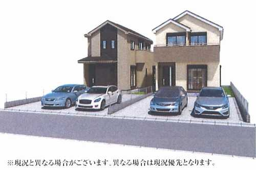 平塚市西八幡4丁目　新築戸建全2棟　A号棟の外観パース