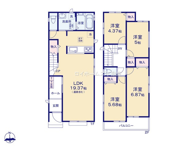 【間取り】 | 尾張旭市旭前町１丁目10-12『仲介料無料』新築戸建て | D号棟