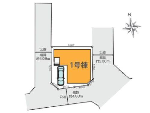 練馬区東大泉7丁目　人気の三方角地　省エネ住宅　限定1棟の区画図