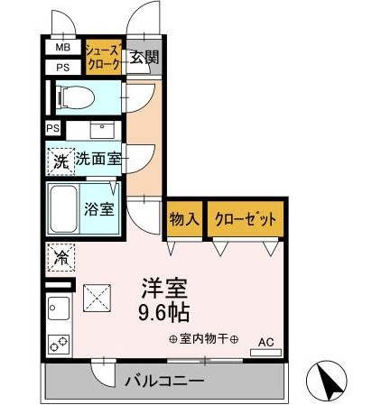 【間取り】 | メゾンドゆめが丘 | ワンルームの間取りです！