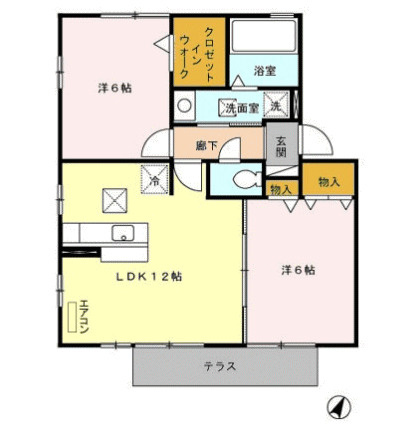 【間取り】 | アネシスⅡ(Ｄ-ｒｏｏｍ)