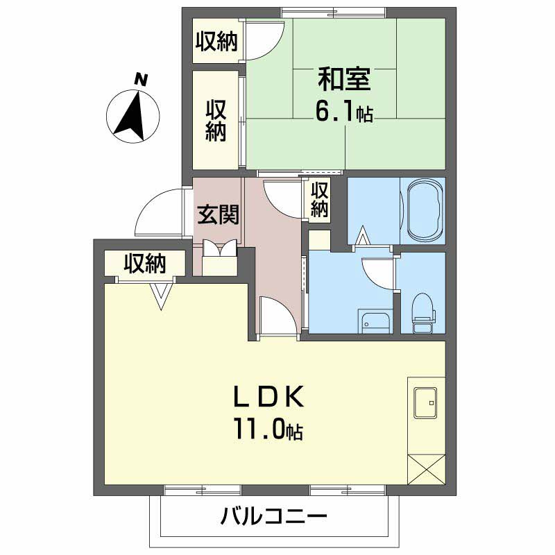 フレグランス竹原　Ｂ棟の間取り