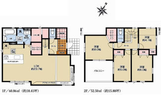 【間取り】 | 坂戸市厚川　新築分譲　東武越生線『一本松駅』徒歩10分　【大家小学区】