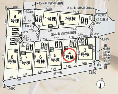 【区画図】 | クレイドルガーデン八幡市橋本尻江第１ | 区画図