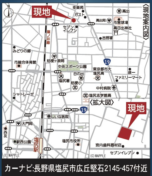 塩尻市広丘堅石　第4　新築戸建の地図