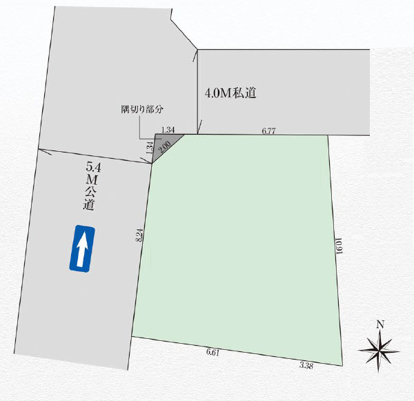 杉並区井草2丁目　北西角地　開放的な限定1棟の区画図|北西角地♪角地ならではの特別感を、是非味わってください♪