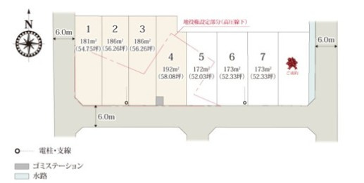 ワイウッドコート熊⾕市上之第8期 4号棟の区画図