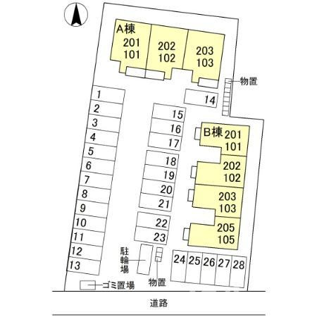 メゾン・ド・ジュネス Bの区画図