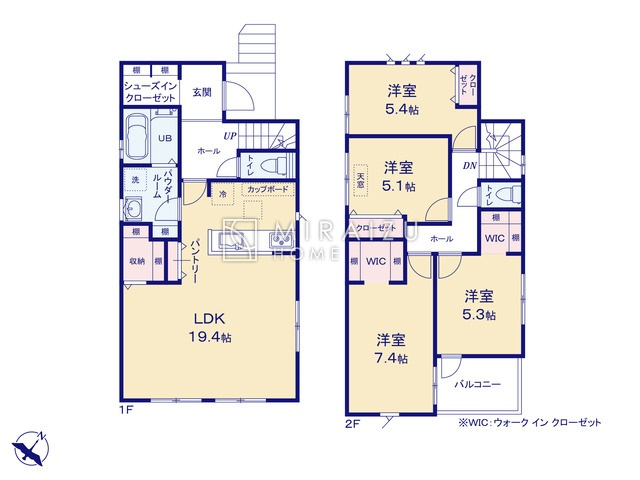 【間取り】 | 陽の光をたっぷりと浴びながら気持ち良く生活が出来ます。夢のマイホーム、夢ではなく実現出来ます！見学・ご相談等、お気軽にご連絡下さい。
