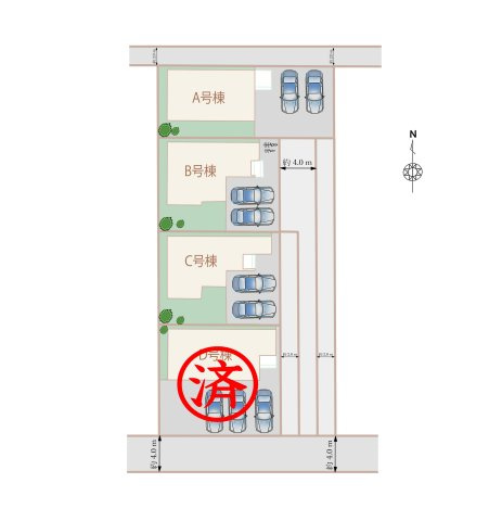 市坪北2期の区画図|区画割図です