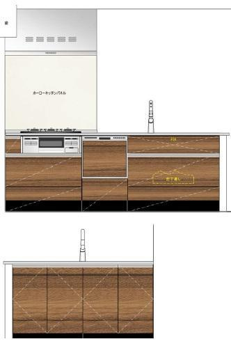 ＬＵＸＥＮＡ＋ＰＡＷＳ藤沢のキッチン|※イメージパース・現況優先