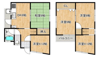 【間取り】 | 東八田　中古戸建 | 引き戸を開けて続き間をうまく利用すればゆったり3LDK使用にも♪
