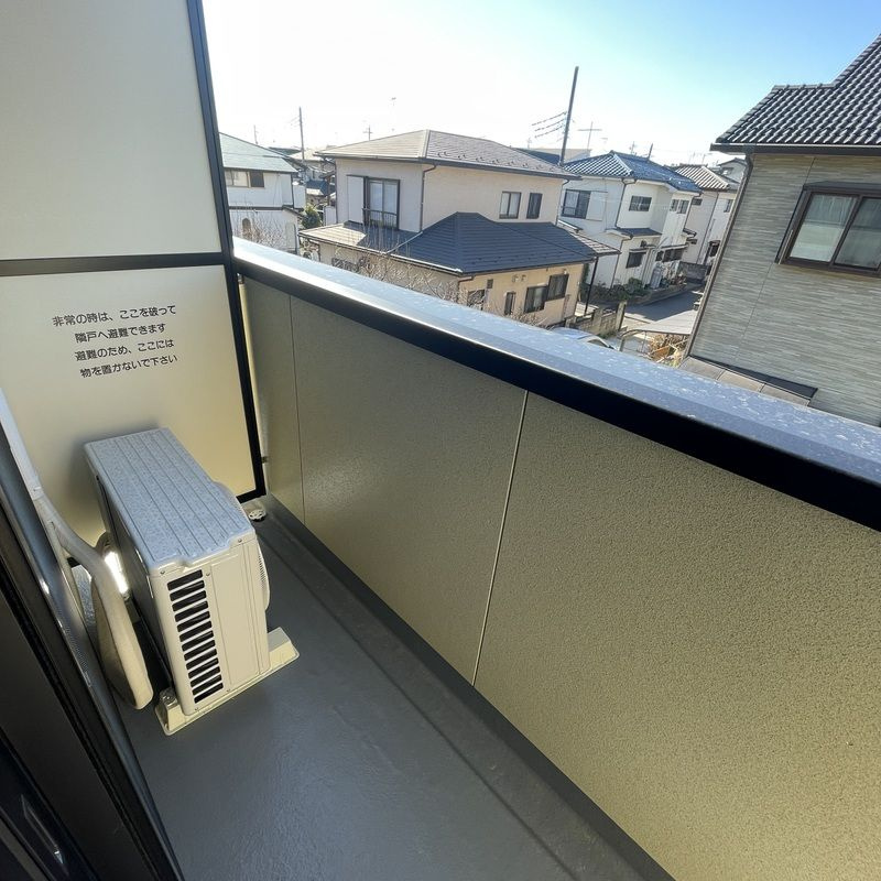 MELDIA岩槻Ⅵのバルコニー