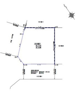 【土地図】 | 鶴ヶ島市脚折　建築条件なし売地　東武越生線『一本松駅』徒歩20分　【第一小学区】