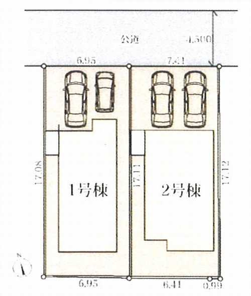 横浜市瀬谷区瀬谷6丁目　新築戸建全2棟　2号棟の区画図