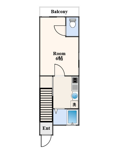守口市藤田町メゾネット2階の間取り
