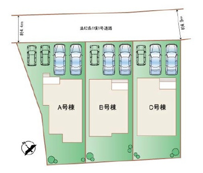 【区画図】 | うるま市赤野（全3棟）C号棟 | C号棟　