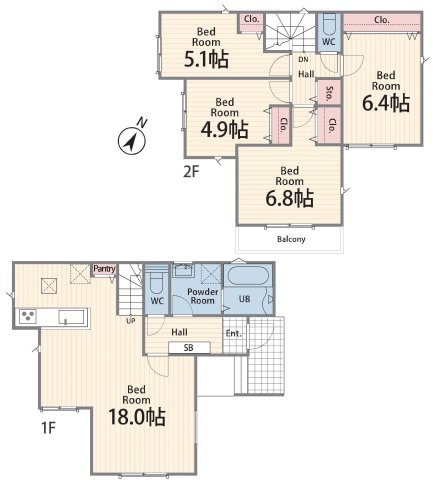 【横浜市旭区市沢町338-3全2棟新築戸建て】★仲介手数料無料★（市沢小学校・西谷中学校）の区画図