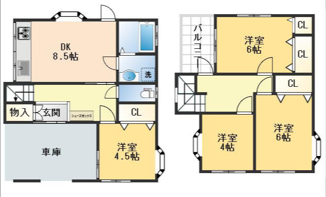 豊中市千里園3丁目　中古戸建の間取り